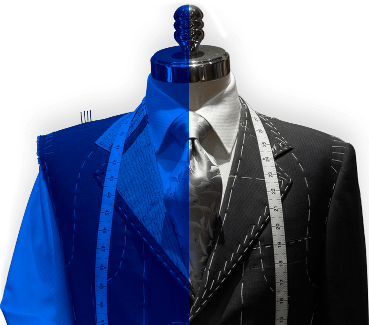 modročerný oblek