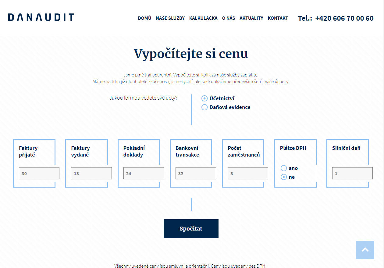 danaudit kalkulačka