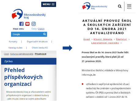 mobilní verze webu msk.cz