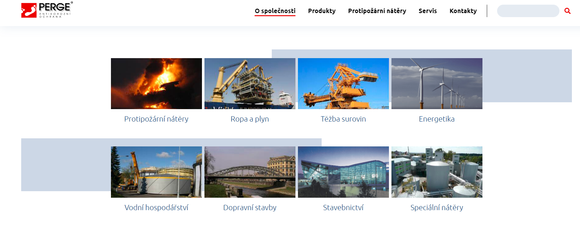 perge prezentační web